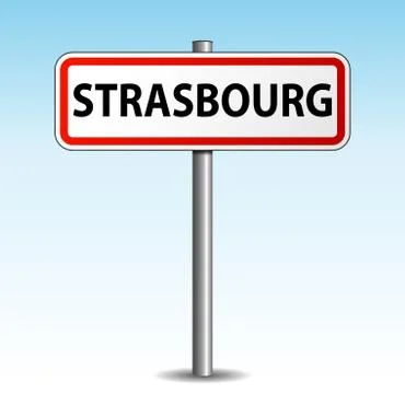 Strasbourg signpost Stock Illustration
