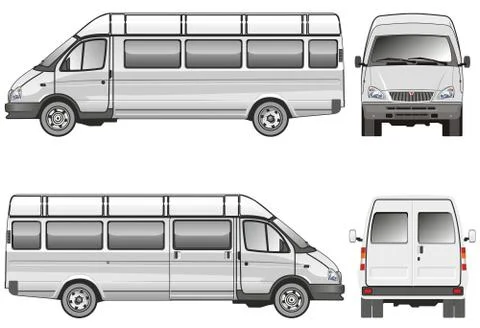 Stratch passenger mini-bus Stock Illustration