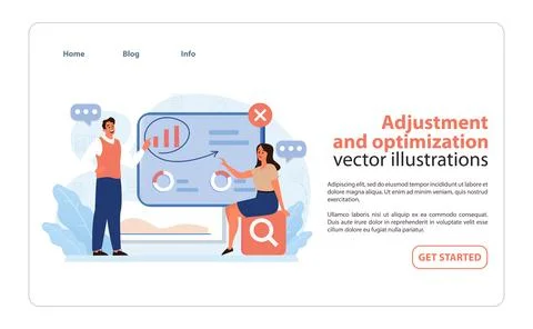 Strategic Adjustment and Optimization. A vivid vector illustration displaying. Ilustración de archivo