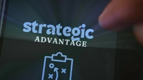 Strategic Advantage themed graphic presentation created on smartphone Stock Footage 289086158