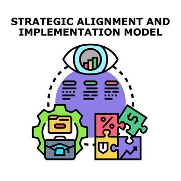 Strategic alignment and implementation model for business planning Illustrazione stock