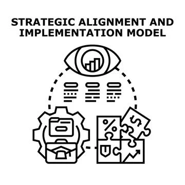 Strategic alignment and implementation model for business planning Illustrazione stock