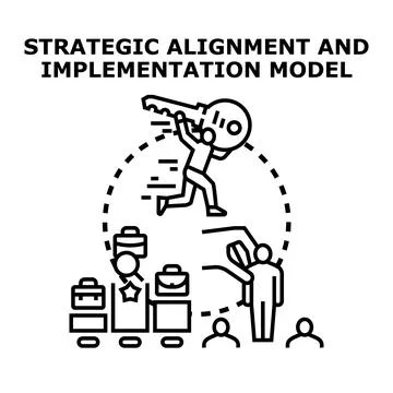 Strategic alignment and implementation model achieving business goals Stock Illustration