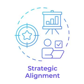 Strategic alignment blue gradient concept icon Stock Illustration