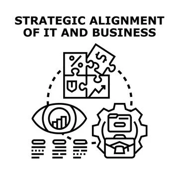 Strategic alignment of business technology vision concept イラスト素材