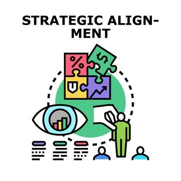 Strategic alignment forming core business structure concept Stock Illustration