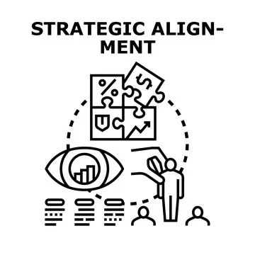 Strategic alignment forming core business structure concept Stock Illustration