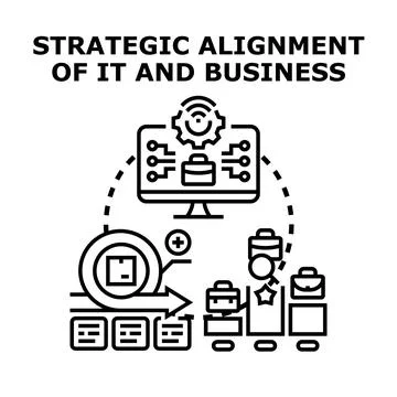 Strategic alignment of information technology and business Stock Illustration