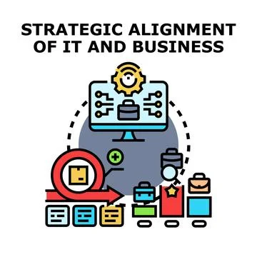Strategic alignment of information technology and business Stock Illustration