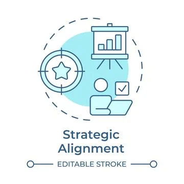Strategic alignment soft blue concept icon Stock Illustration