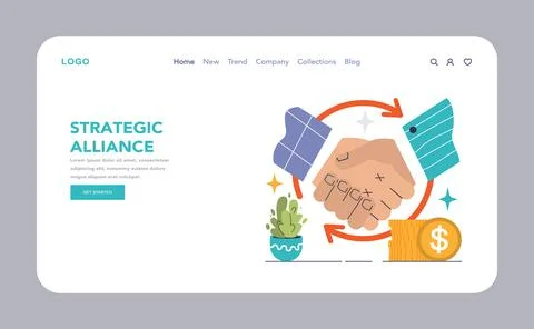 Strategic Alliance concept. Flat vector illustration Stock Illustration