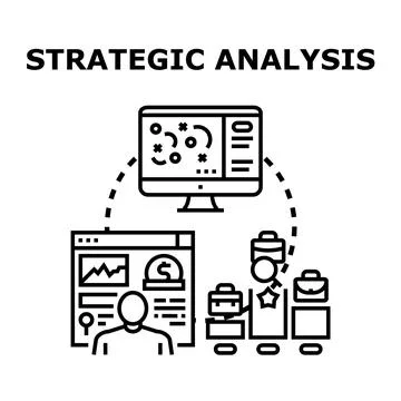Strategic analysis process developing business management plan Stock Illustration