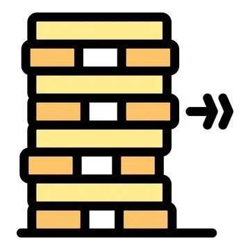 Strategic block removal in tower game concept Stock Illustration