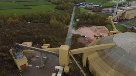 Strategic British Gypsum Processing Plant and Industrial Mineral Facility in Stock Footage 328503790