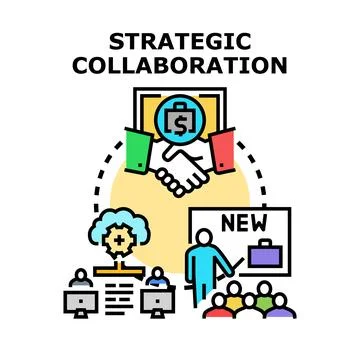 Strategic business collaboration developing new project ideas 库存插图