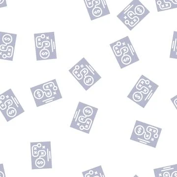 Strategic business intelligence glyph vector seamless pattern 스톡 일러스트