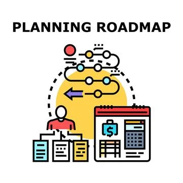 Strategic business planning roadmap developing timeline concept Stock Illustration