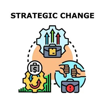 Strategic change management process developing business growth Illustrazione stock