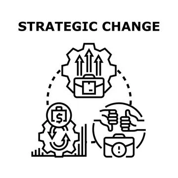Strategic change management process developing business growth Illustrazione stock