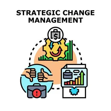 Strategic change management process improving business efficiency Stock Illustration