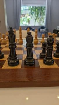 Strategic chessboard setup Stock Photos