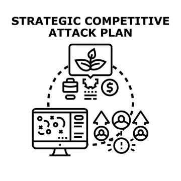 Strategic competitive attack plan concept developing business growth Stock Illustration