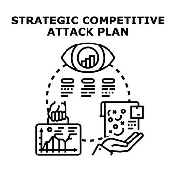 Strategic competitive attack plan concept presenting business analysis Stock Illustration