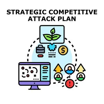 Strategic competitive attack plan concept developing business growth Stock Illustration