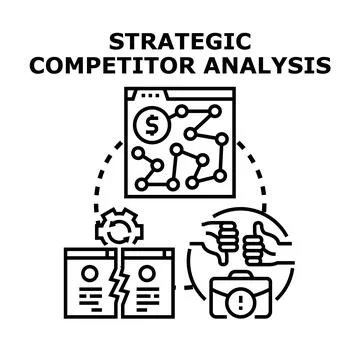 Strategic competitor analysis optimizing business competition marketing 스톡 일러스트