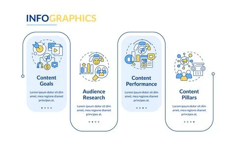 Strategic content framework rectangle infographic vector Stock Illustration