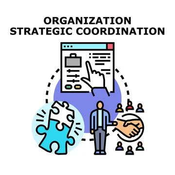Strategic coordination for organization development and business management Stock Illustration