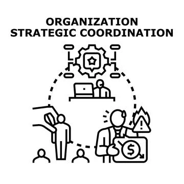 Strategic coordination for organization development and management Stock Illustration