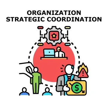 Strategic coordination for organization development and management Stock Illustration