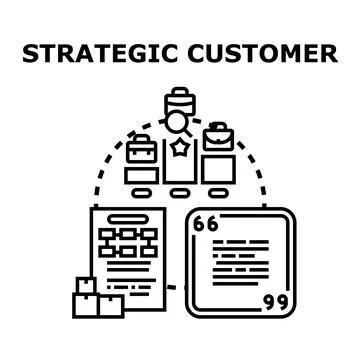 Strategic customer analyzing client relationship management data Illustrazione stock