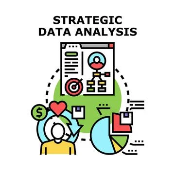 Strategic data analysis business planning and process optimization Stock Illustration