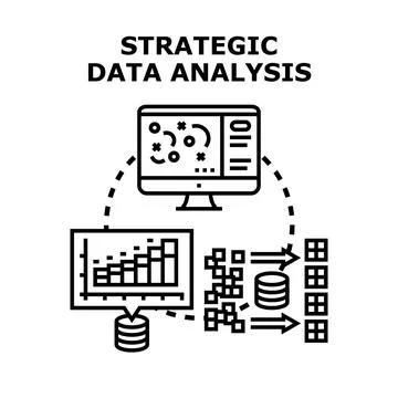 Strategic data analysis process concept illustrating business intelligence Stock Illustration