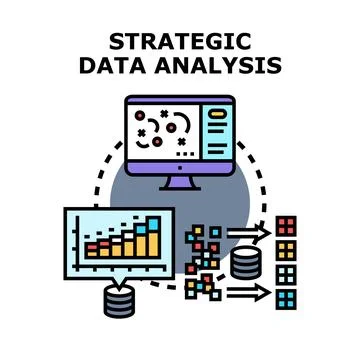 Strategic data analysis process concept illustrating business intelligence Stock Illustration