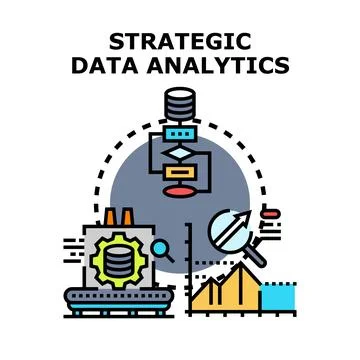 Strategic data analytics concept for business intelligence Stockillustratie