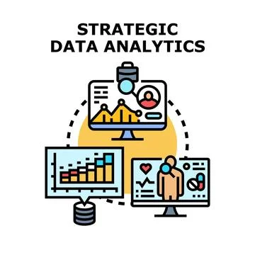 Strategic data analytics concept visualizing business information Stock Illustration
