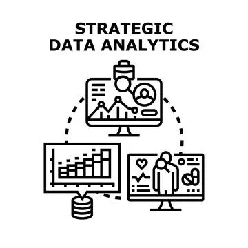Strategic data analytics concept visualizing business information Stock Illustration