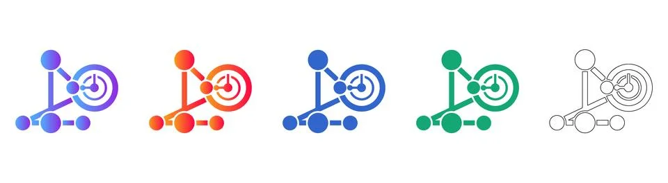 Strategic Data Targeting Icons Stock Illustration