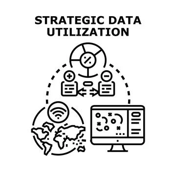 Strategic data utilization for global business analysis Illustrazione stock