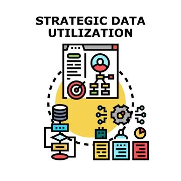 Strategic data utilization process concept vector illustration Stock Illustration