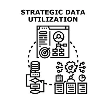 Strategic data utilization process concept vector illustration 库存插图