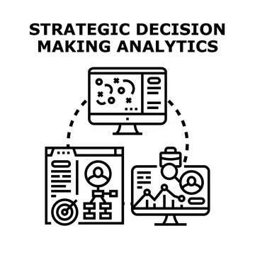 Strategic decision making analytics vector concept Stock Illustration