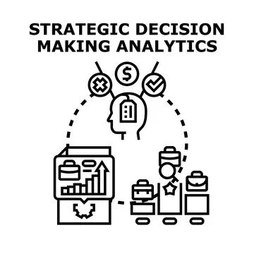 Strategic decision making process analytics concept 스톡 일러스트