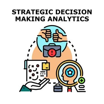 Strategic decision making process analytics and planning イラスト素材