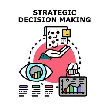 Strategic decision making process with business planning Illustrazione stock