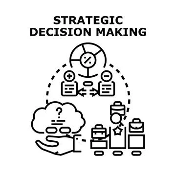 Strategic decision making process with business analysis Illustrazione stock