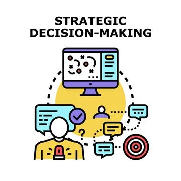 Strategic decision making process developing business goals Illustrazione stock